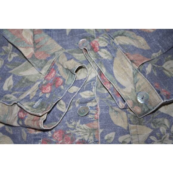 Vintage 80's/90's Norm Thompson Floral Denim Jacket Women's Size L Made in USA - Picture 4 of 4